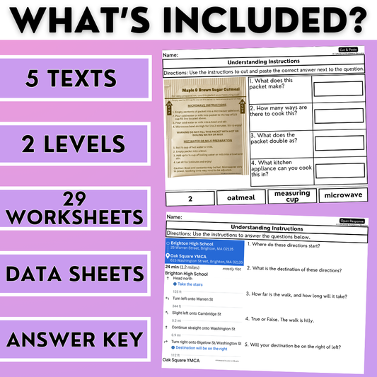 Understanding Instructions 3 - Real-World Reading & Comprehension Worksheets