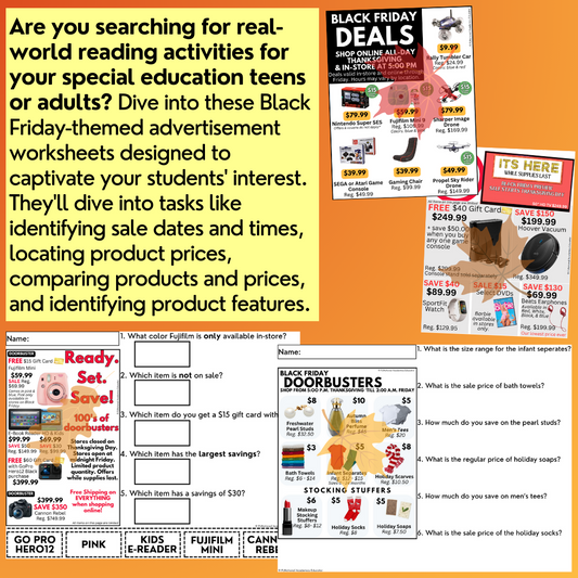 Black Friday Advertisements / Flyer Comprehension Unit 1 -  Functional Text