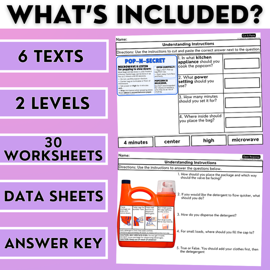 Understanding Instructions 2 - Real-World Reading & Comprehension Worksheets