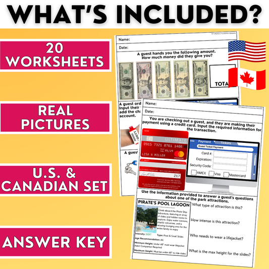 Water Park - Vocational Skills Worksheets - Workplace Readiness - Job Skills