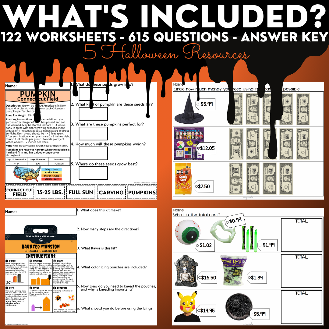 Halloween BUNDLE - Life Skills - Functional Text - Special Education