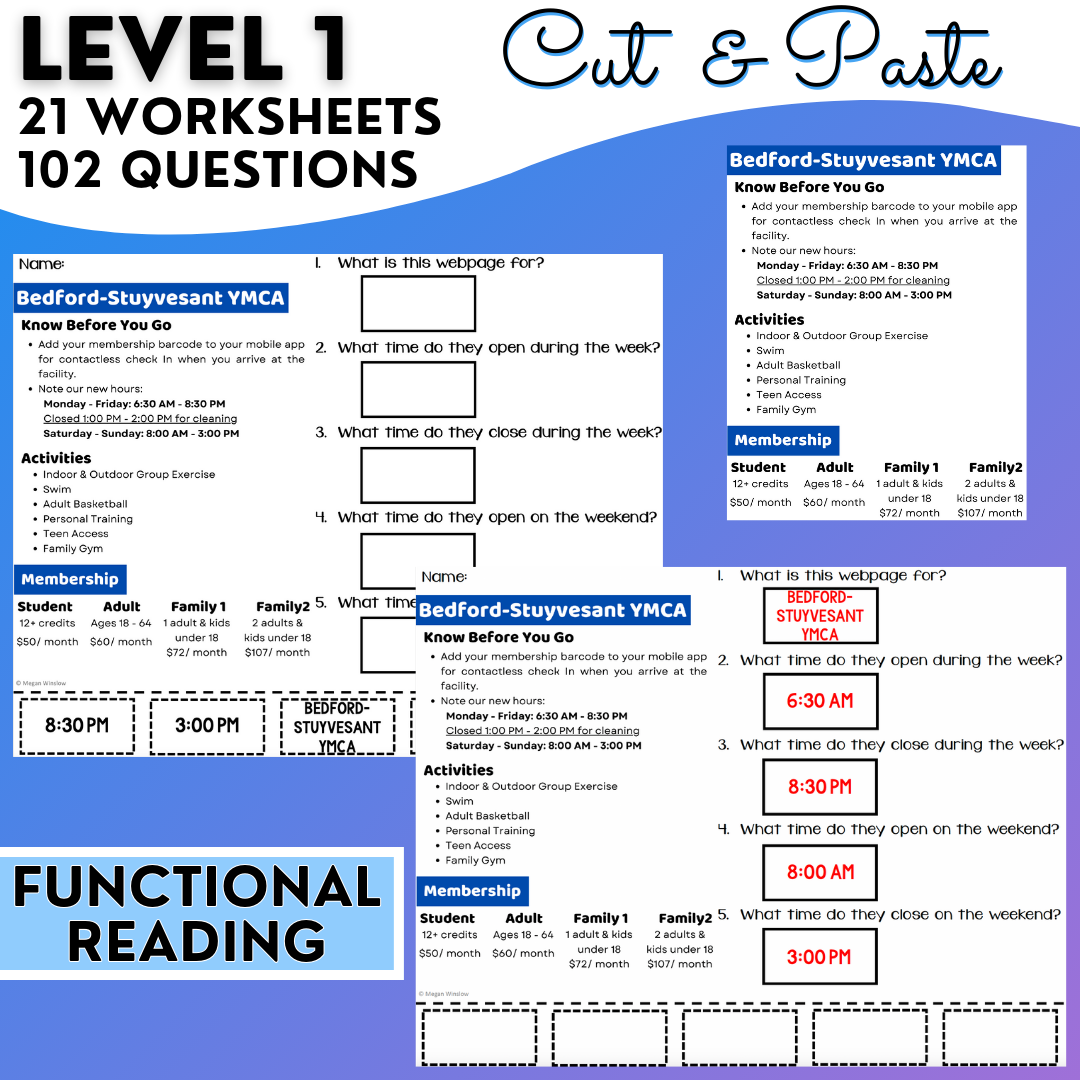 Website Comprehension 1 - Real-World Reading Worksheets - Functional Texts