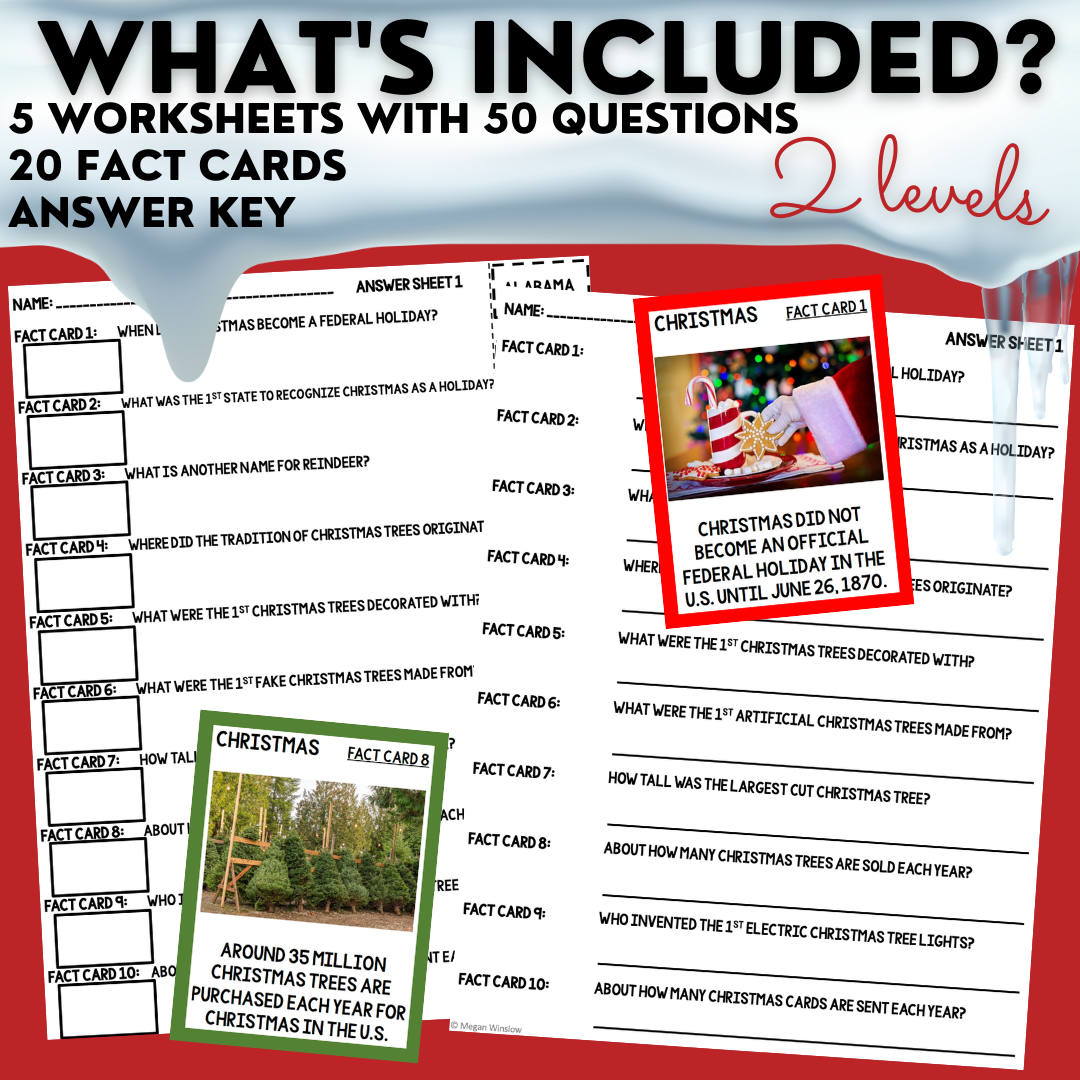 Christmas Scavenger Hunt - Informational Reading - Scoot Activity - 2 Levels
