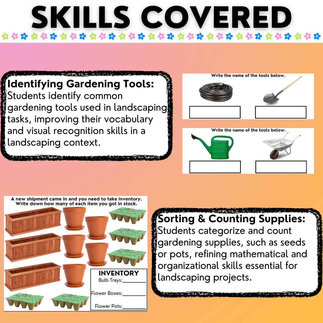 Landscaping - Vocational Skills Worksheets - Workplace Readiness - Job Skills