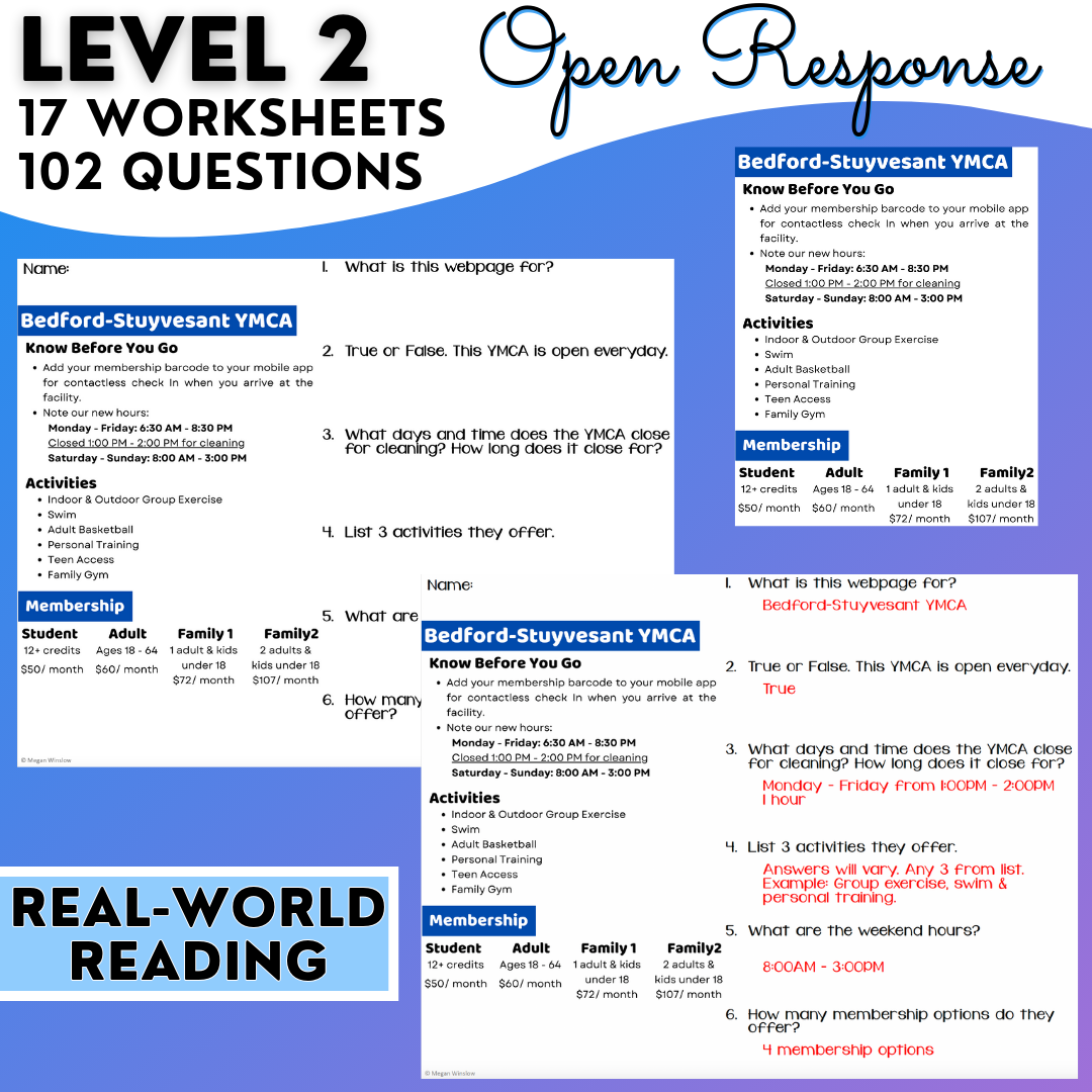 Website Comprehension 1 - Real-World Reading Worksheets - Functional Texts