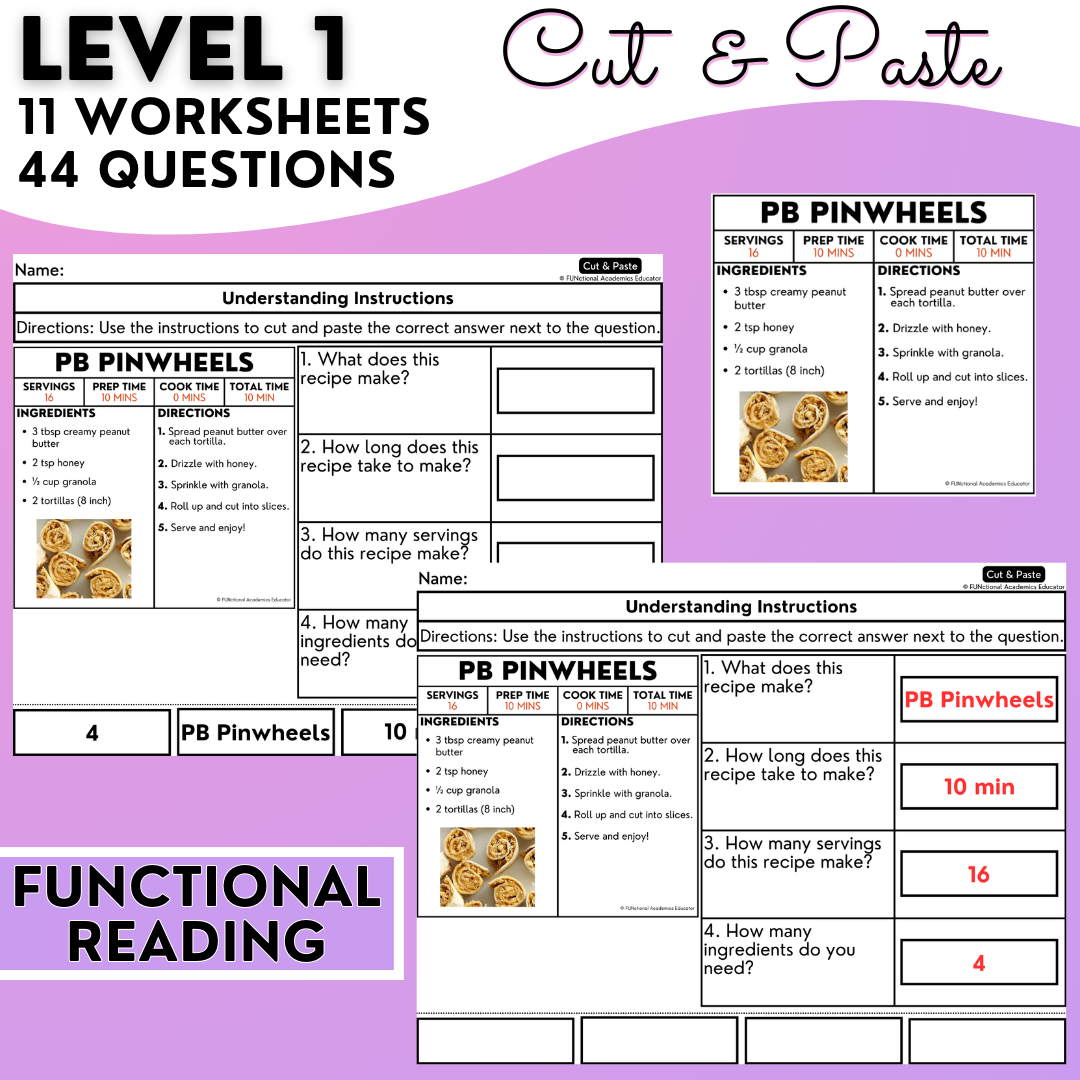 Understanding Instructions 3 - Real-World Reading & Comprehension Worksheets
