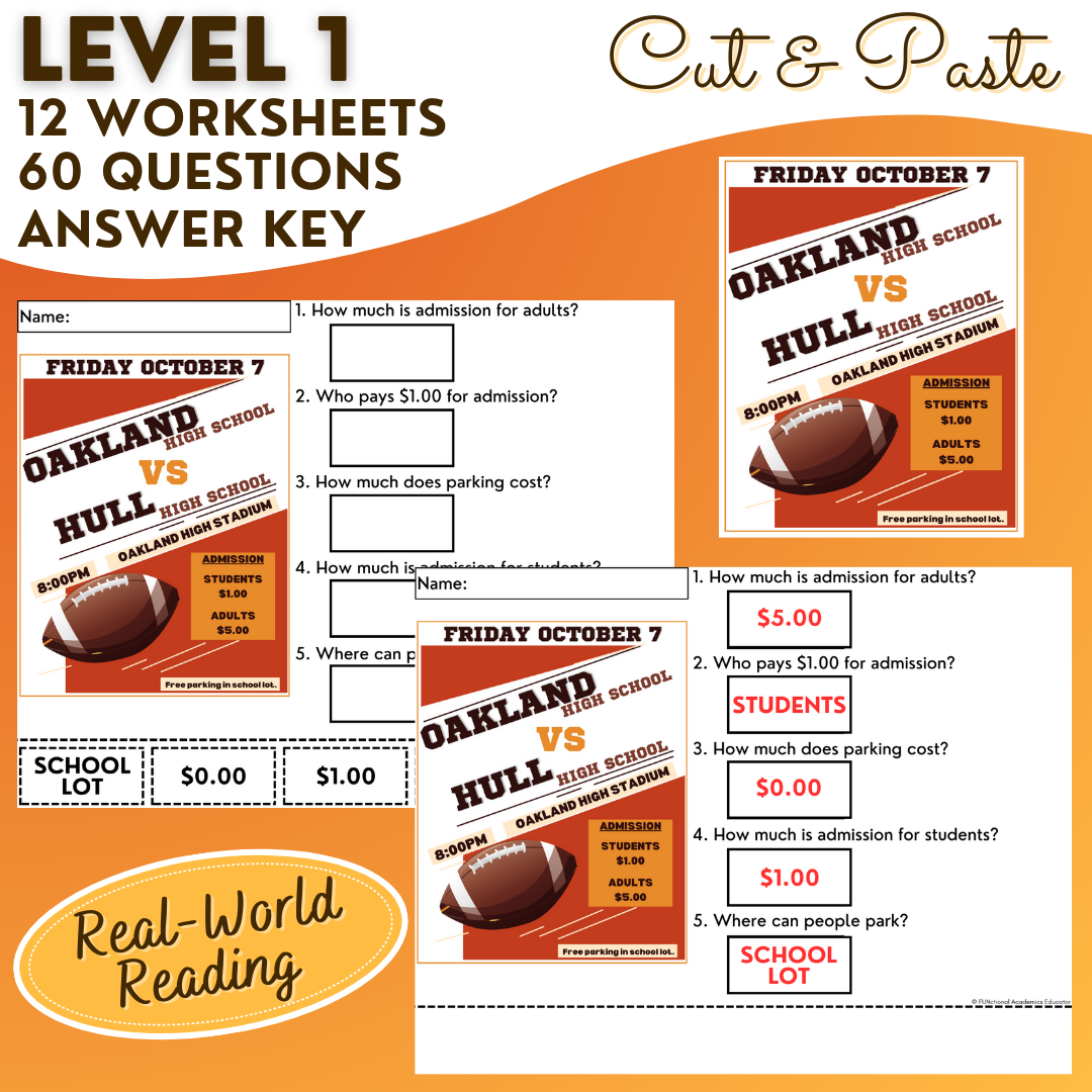 Fall-Themed Functional Texts - Functional Reading - Unit 1
