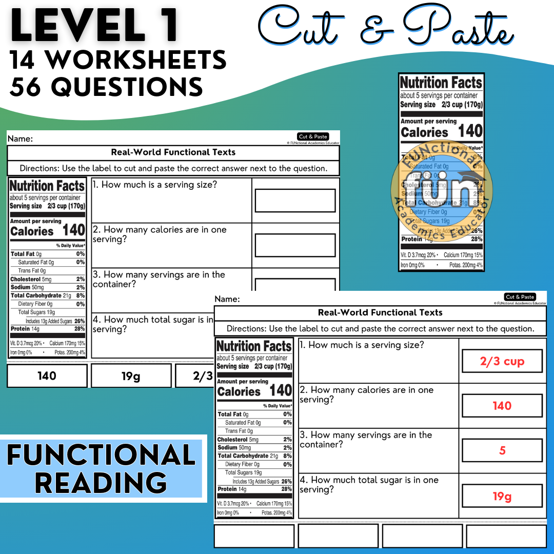 Real-World Functional Texts & Documents 6 - Reading & Comprehension Worksheets