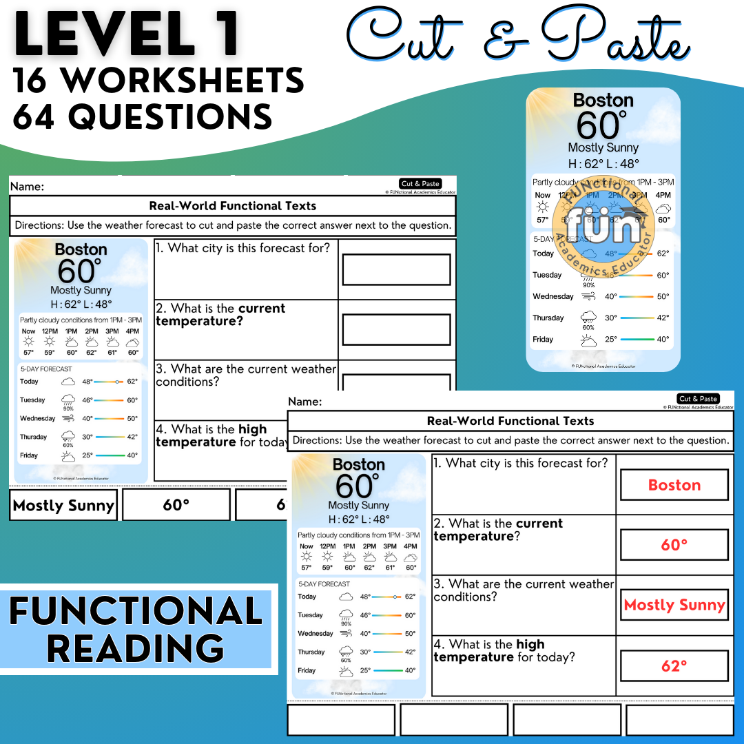 Real-World Functional Texts & Documents 2 - Reading & Comprehension Worksheets
