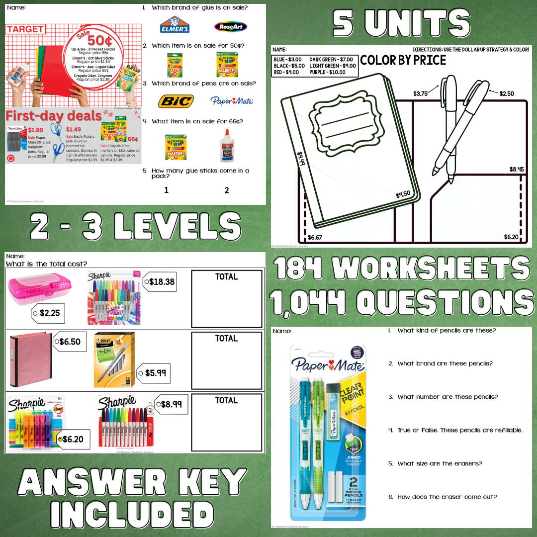 Back to School BUNDLE- Life Skills - Functional Text - Special Education