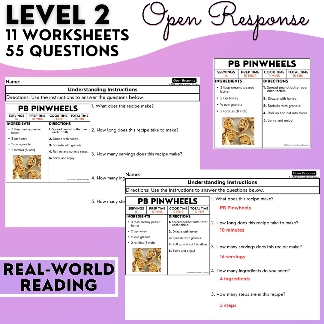 Understanding Instructions 3 - Real-World Reading & Comprehension Worksheets