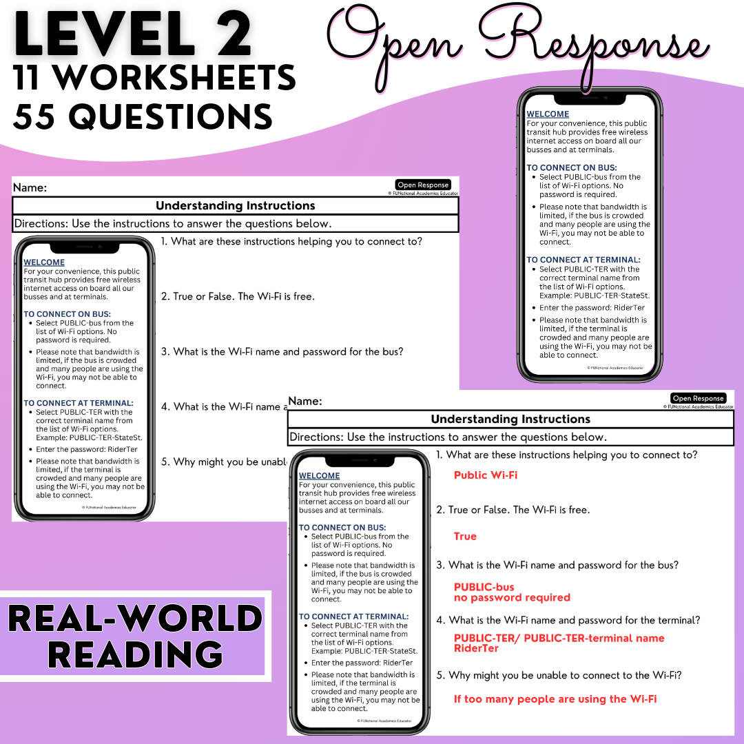 Understanding Instructions 6 - Real-World Reading & Comprehension Worksheets