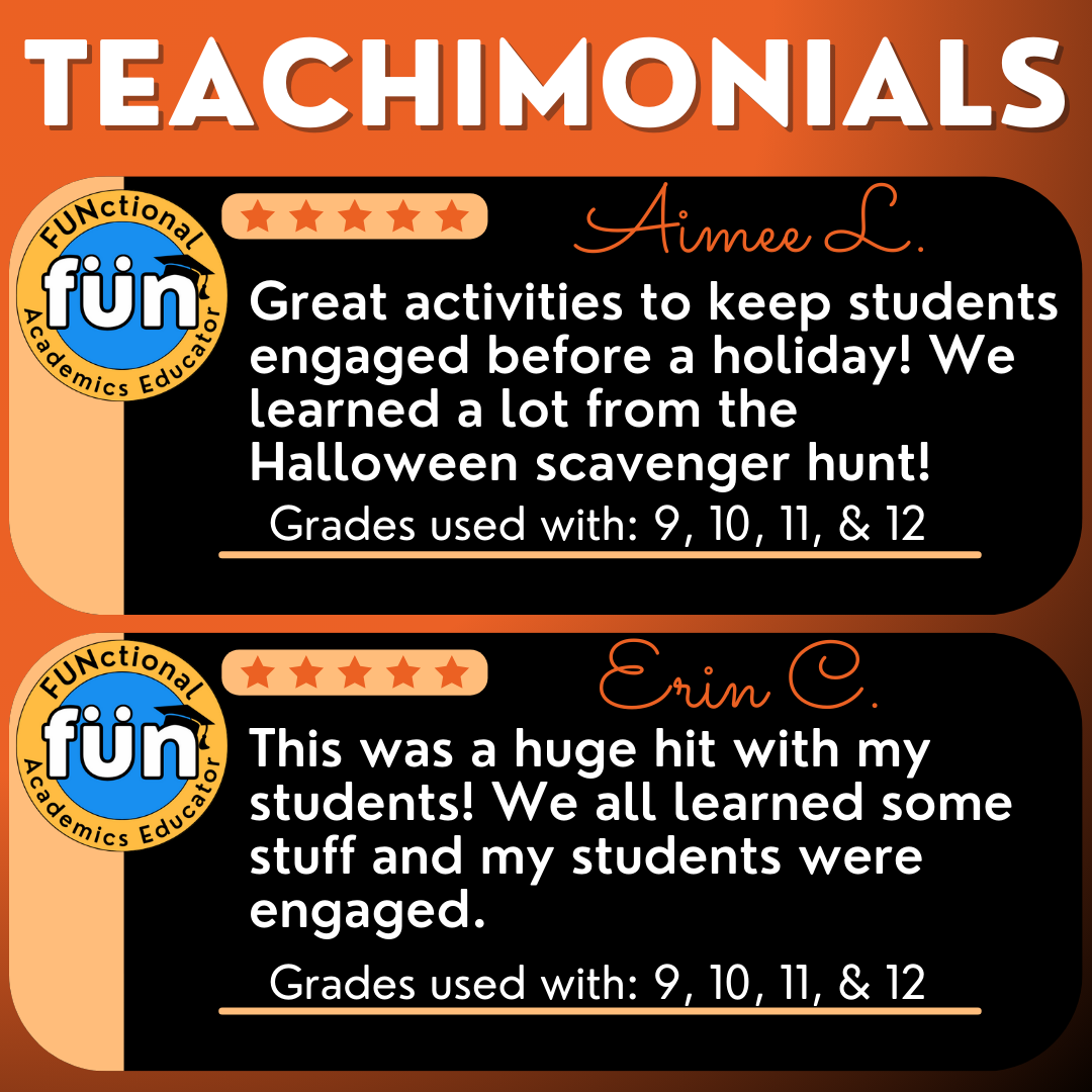 Halloween BUNDLE - Life Skills - Functional Text - Special Education