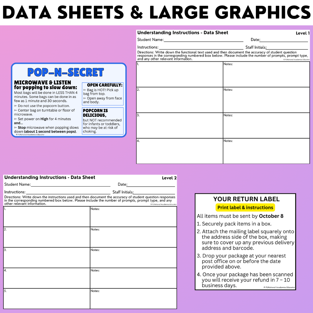 Understanding Instructions 2 - Real-World Reading & Comprehension Worksheets