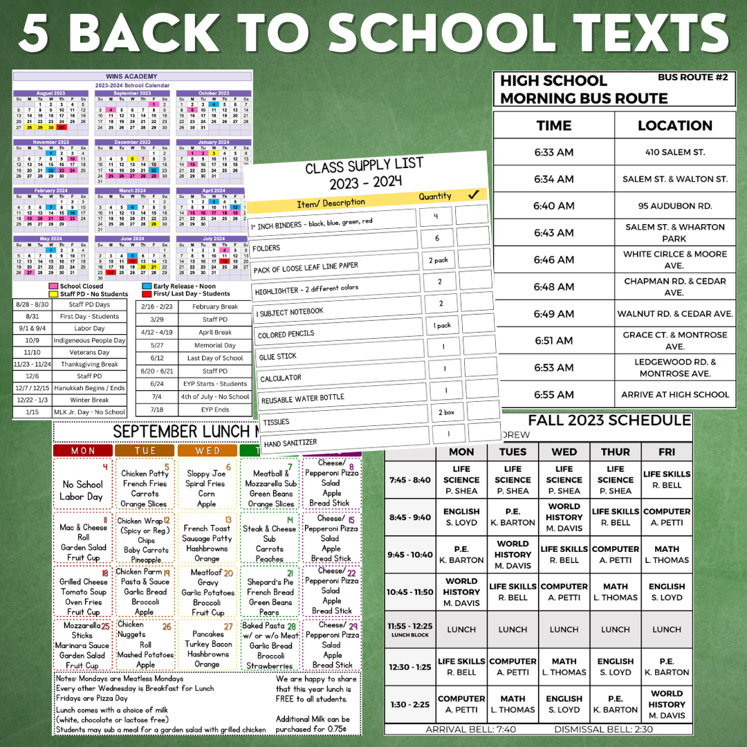 Back to School Functional Text - Real-World Reading - Life Skills