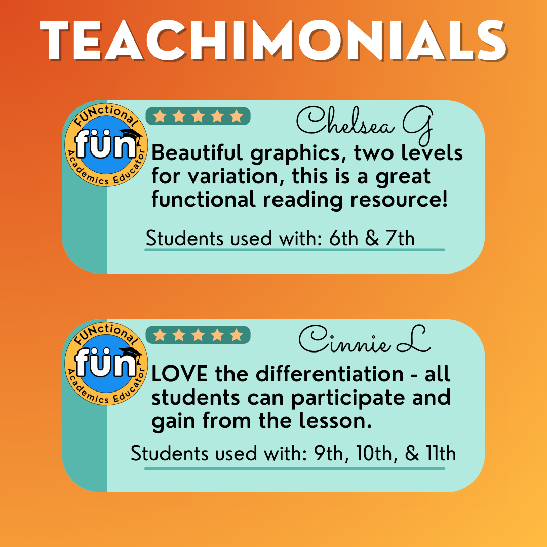 Fall-Themed Functional Texts - Functional Reading - Unit 1