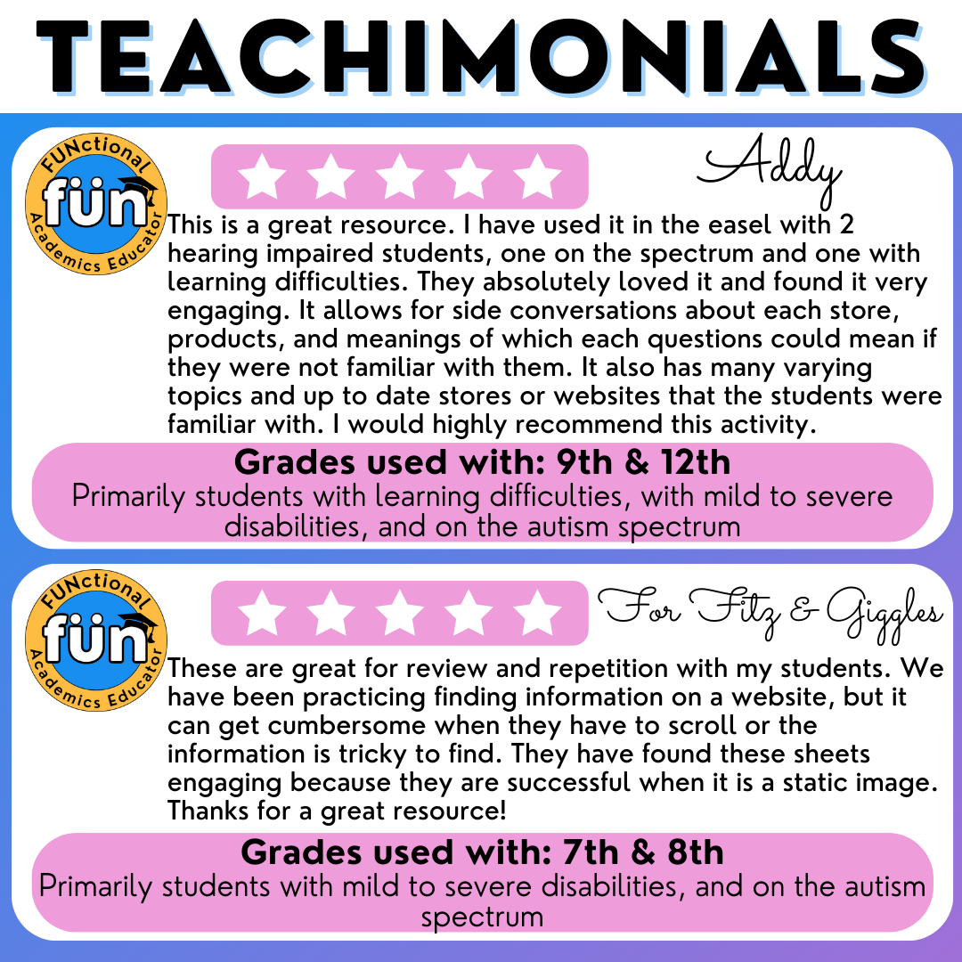 Website Comprehension 1 - Real-World Reading Worksheets - Functional Texts