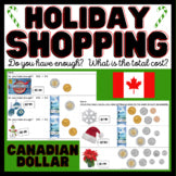 Holiday Shopping Task Cards/ Worksheets CANADIAN DOLLAR -Money Math - SpecialEd