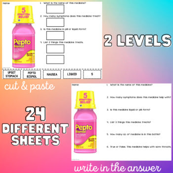 Reading Medicine Labels - Unit 1 - Functional Reading - Life Skills