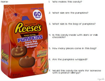 Product Label Comprehension - HALLOWEEN EDITION - Special Education