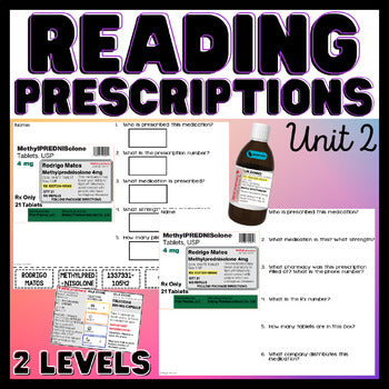 Reading Prescriptions - Unit 2 - Functional Reading - Life Skills - Medication