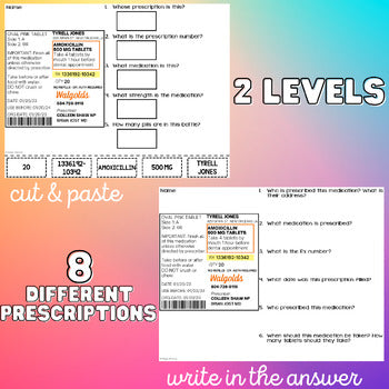 Reading Prescriptions - Unit 2 - Functional Reading - Life Skills - Medication