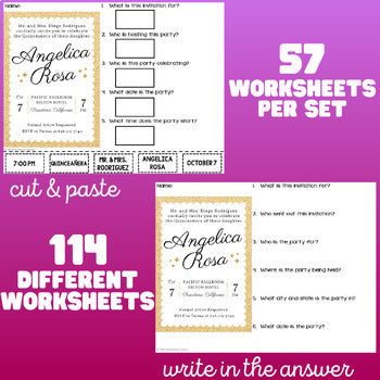 Reading Invitations - Unit 1 - Functional Reading - Life Skills