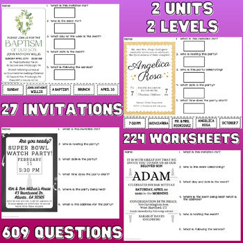 Reading Invitations BUNDLE - Functional Reading - Life Skills