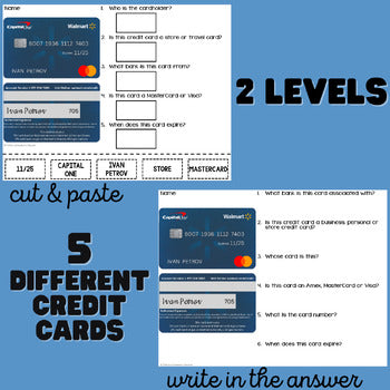 Understanding Credit Cards - Unit 2 - Life Skills - Special Education