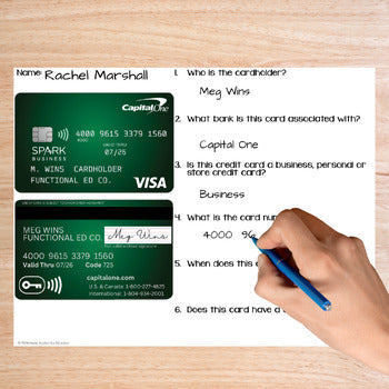 Understanding Credit Cards - Unit 2 - Life Skills - Special Education