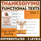 Thanksgiving Functional Texts 2 - Real-World Reading