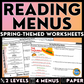 Reading Menus - Spring-Themed Worksheets - Real-World Reading & Life Skills