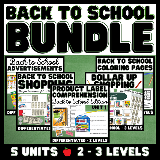 Back to School BUNDLE- Life Skills - Functional Text - Special Education