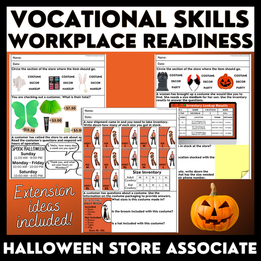 HALLOWEEN STORE - Vocational Skills - Workplace Readiness - Job Essentials