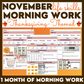 November Life Skills Morning Work - Thanksgiving-Themed - Special Education