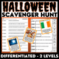 Halloween Scavenger Hunt - Informational Reading - Scoot Activity - 2 Levels