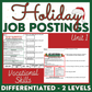 Holiday Job Postings - Functional Reading - Vocational Activities - Worksheets