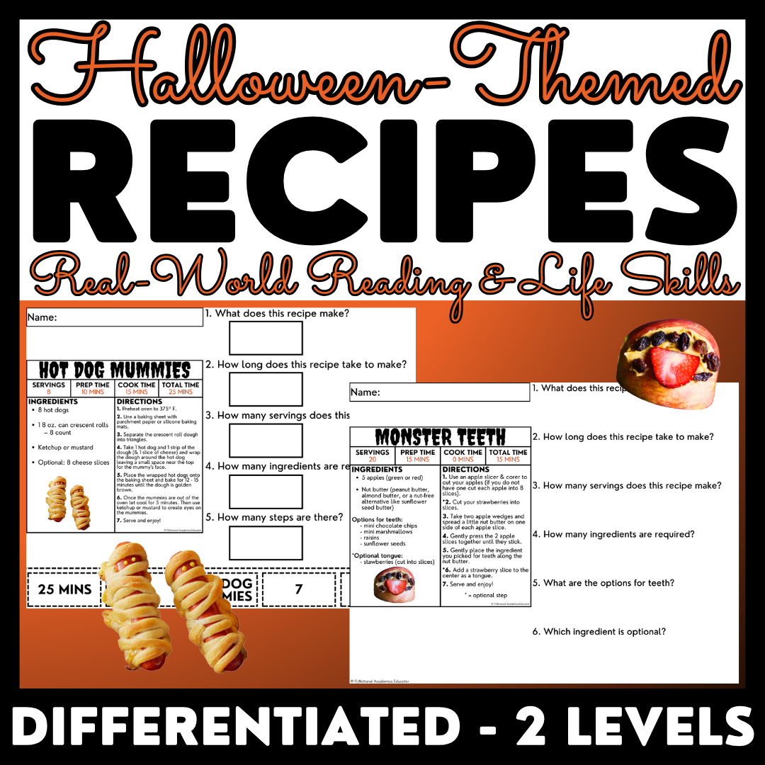 Halloween-Themed Recipes - Reading Recipes - Life Skills