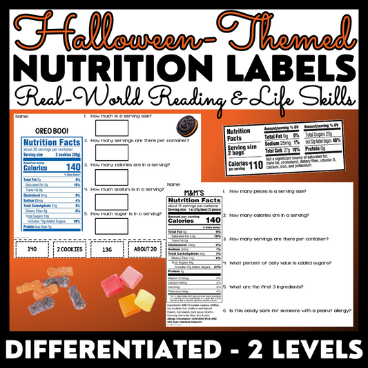 Halloween-Themed Nutrition Labels - Real-World Reading & Life Skills