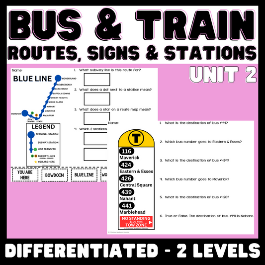 Bus & Train Routes, Signs & Stations Unit 2 - Public Transport - Vocational