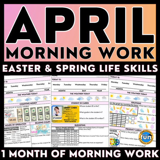 April Morning Work - Easter & Spring Life Skills - Special Ed Worksheets