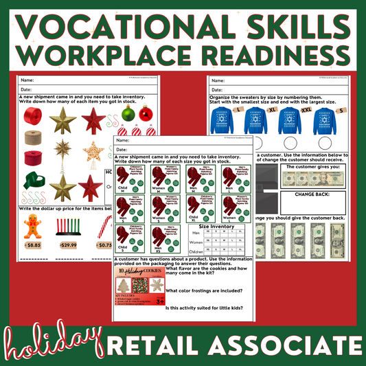 HOLIDAY/ CHRISTMAS RETAIL ASSOCIATE - Vocational Skills Worksheets - Job Skills