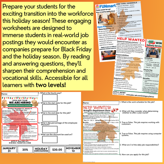 Black Friday Job Postings - Functional Reading - Vocational