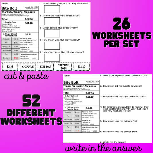 Paying Bills/ Bill Comprehension - Unit 3 - Life Skills