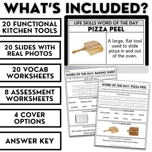 Kitchen Tools Unit 2 - Life Skills Word of the Day Level 1 - Functional Terms