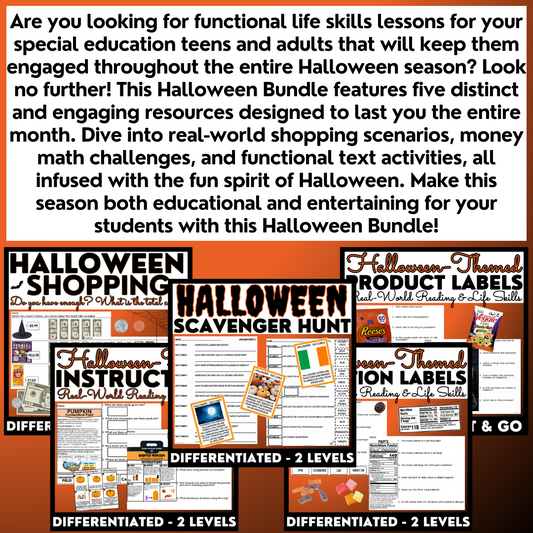 Halloween BUNDLE - Life Skills - Functional Text - Special Education