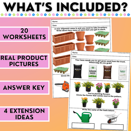 Landscaping - Vocational Skills Worksheets - Workplace Readiness - Job Skills