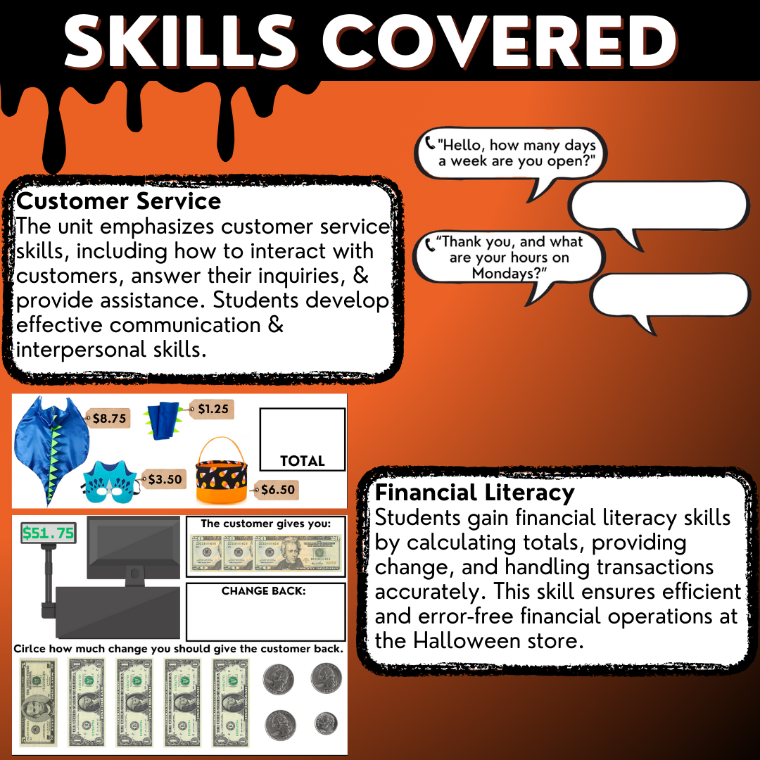 HALLOWEEN STORE - Vocational Skills - Workplace Readiness - Job Essentials