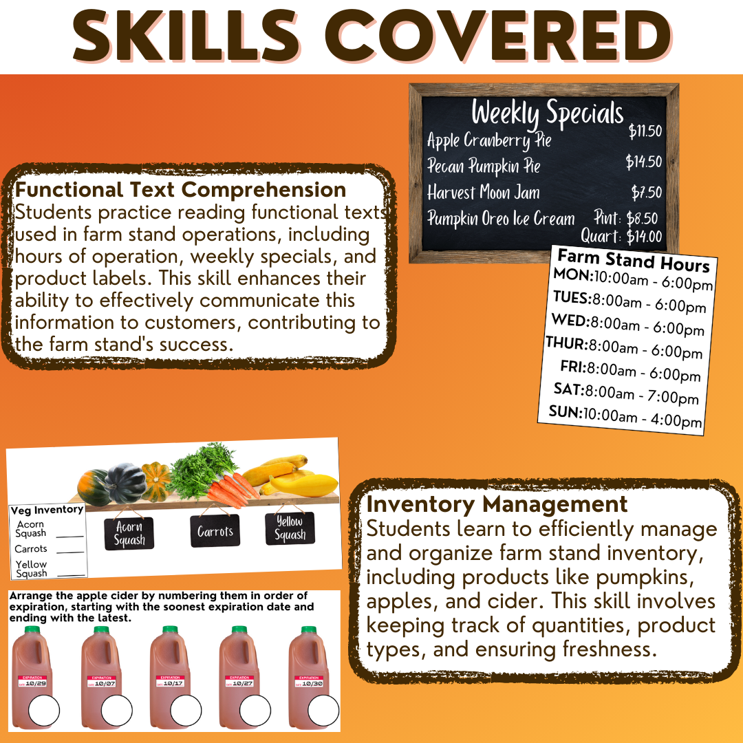 FARM STAND - Vocational Skills - Workplace Readiness - Job Essentials - FALL