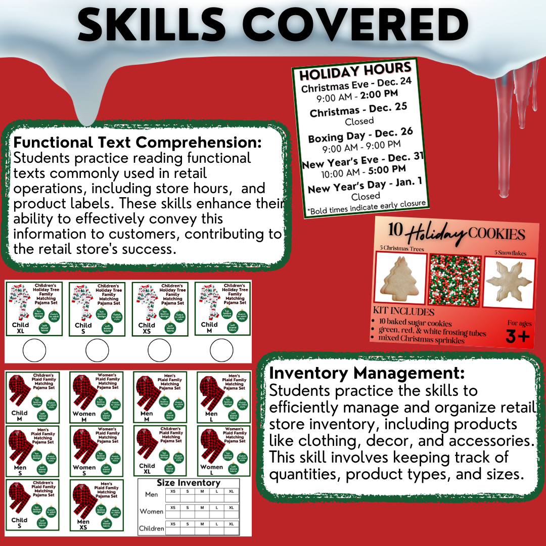 HOLIDAY/ CHRISTMAS RETAIL ASSOCIATE - Vocational Skills Worksheets - Job Skills